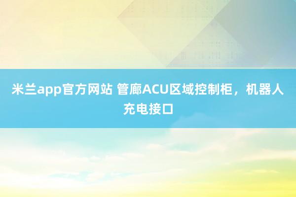 米兰app官方网站 管廊ACU区域控制柜，机器人充电接口