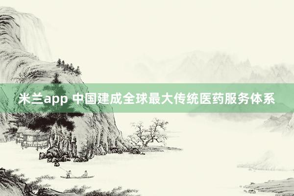 米兰app 中国建成全球最大传统医药服务体系