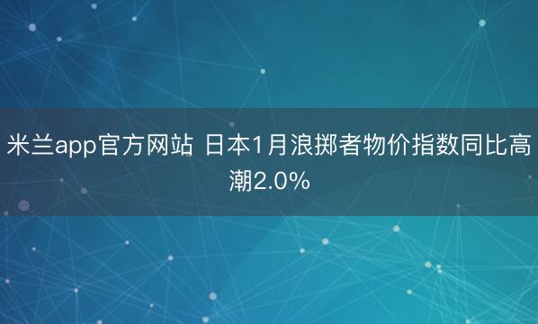 米兰app官方网站 日本1月浪掷者物价指数同比高潮2.0%
