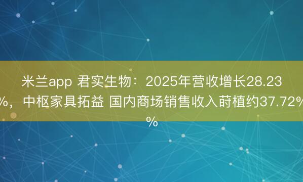 米兰app 君实生物：2025年营收增长28.23%，中枢家具拓益 国内商场销售收入莳植约37.72%